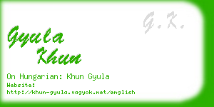 gyula khun business card